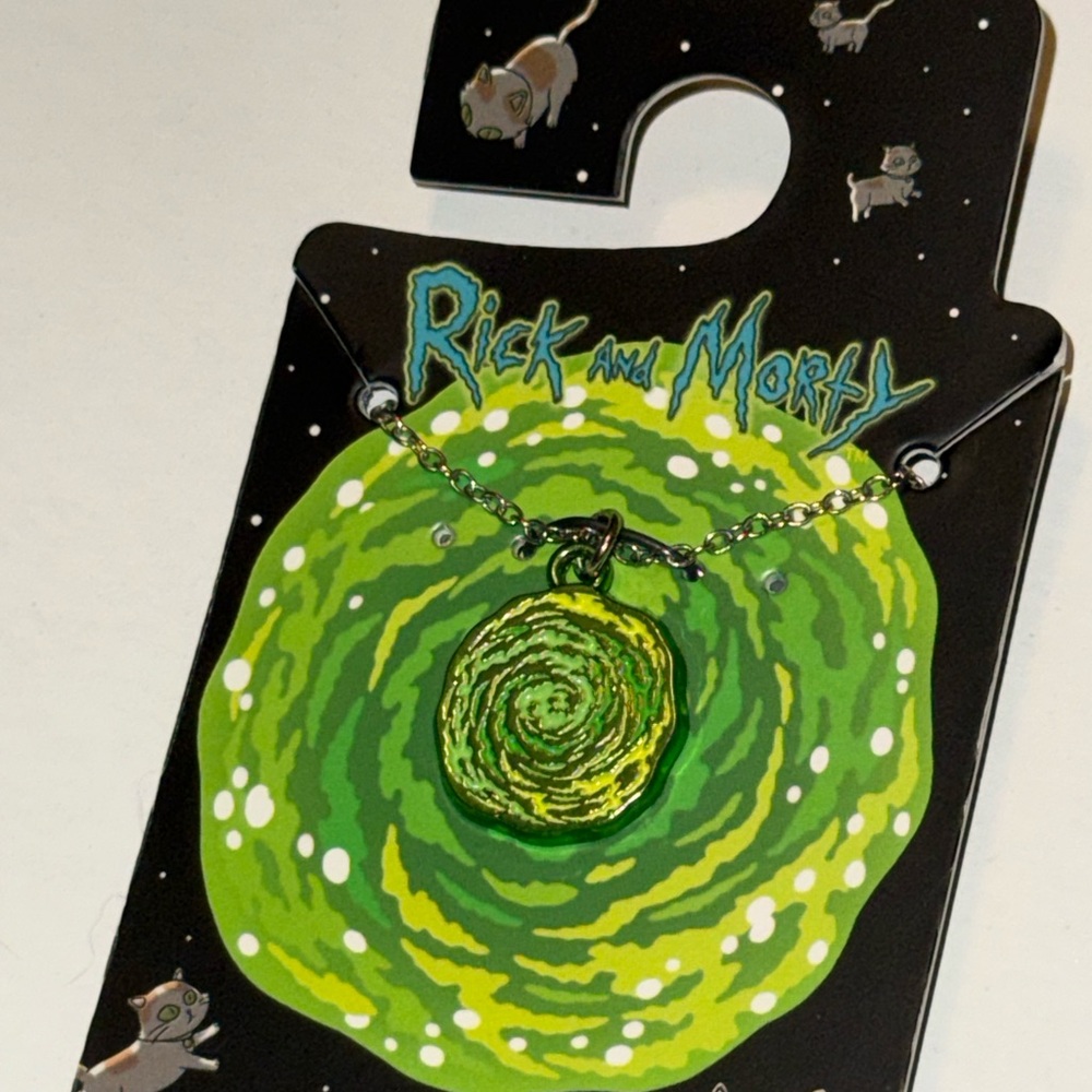 Rick and Morty™  Portal Necklace – Stainless Steel, 18” + 3” Extender - Picture 4 of 9